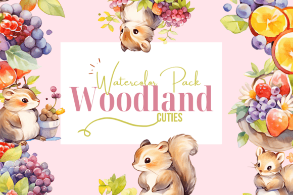 Download Woodland Cutie Watercolor Clipart Pack - Cutie Collection