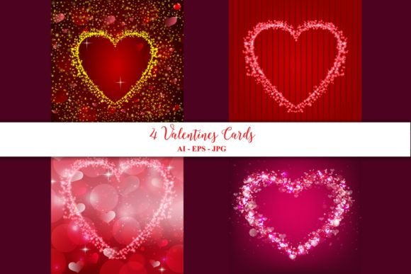 Download Blank Valentine Cards with Glitter Heart - Premium Resources