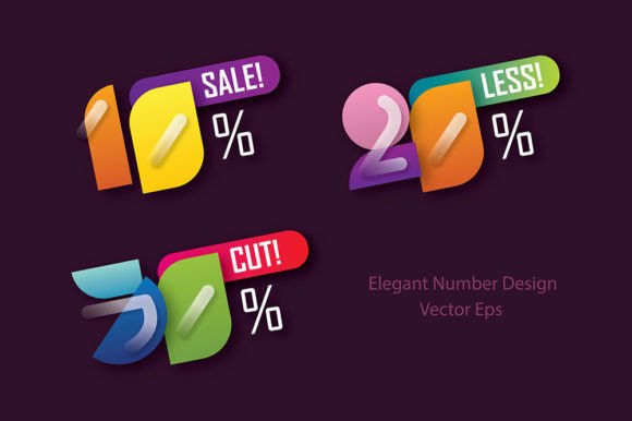 Download 10% 20% 30% Geometric Numbers Style - Premium Bundle