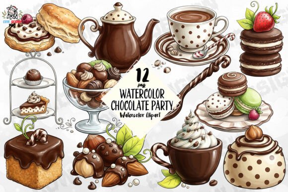 Download Watercolor Chocolate Party PNG - Chocolate Collection