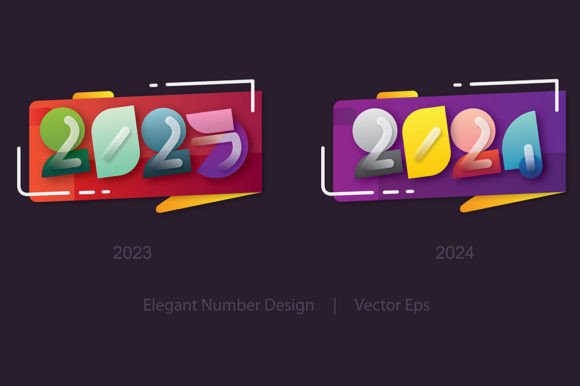 Download 2023 2024 Year Geometric Numbers Style - Premium Resources