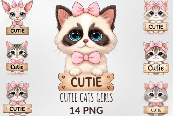 Download Cutie Cats Girls Sublimation Bundle - Cutie Collection